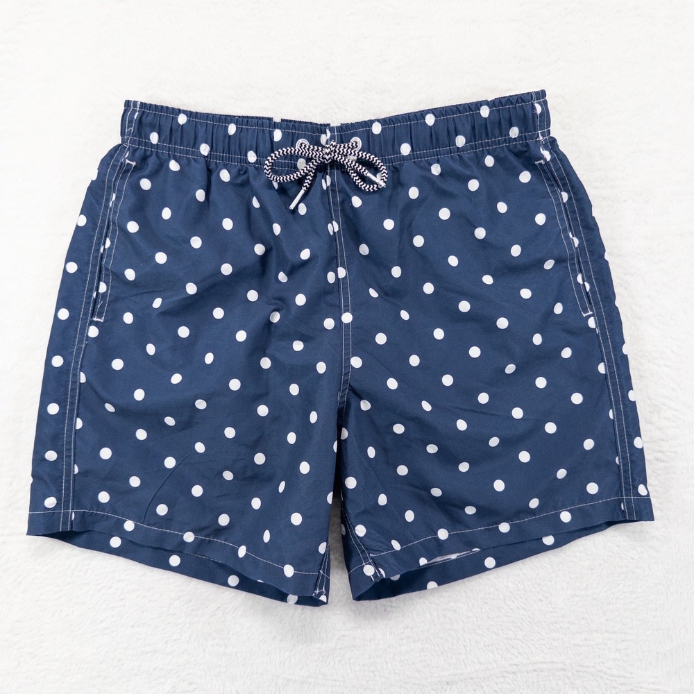 Boardies Mens Swim Trunks Size Small Blue Polka Dot Board Shorts Drawstring